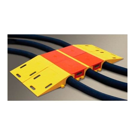 Justrite Modular Hose Bridge, 4.88 in H, 16 in L, 13.63 in W, 0 Channel, Polyurethane, Orange UHB4045TC